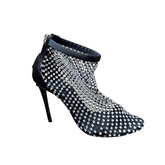 Diamante Mesh Ankle Boots